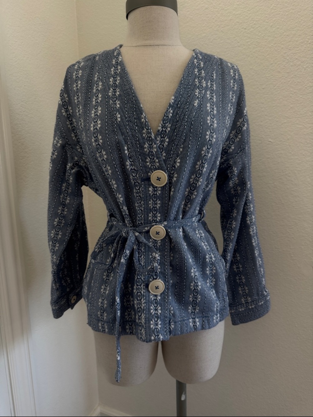 MADEWELL Floral Jacquard Tie Waist Jacket